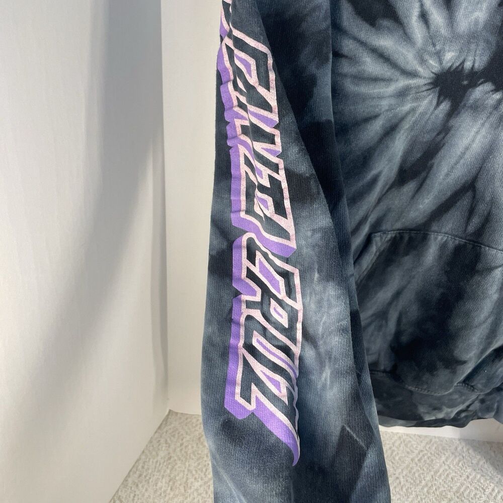 Santa Cruz Colortone Adult M Gray Black Tie Dye Hoodie Sweatshirt - Picture 2 of 8